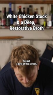 March sits between seasons. Winter has not quite loosened its grip, and there is still time, and need, for fortifying pleasures. A bowl of chicken broth is one of them.

It begins with a proper chicken stock. Just bones and time in the pot, slowly giving up their flavour until the liquid runs clear and deeply savoury. If you watched our earlier film on how to break down a whole chicken, this is where the rest of it finds its purpose.

From there the broth is built. Pearl barley for substance. Cavolo nero and turnips for the season. Simple things, allowed to do their work in good stock.

Just before serving, a small splash of oloroso lifts the whole bowl.