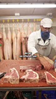 The whole sirloin produces, well, ten great cuts.

Here’s Trevor and George talking through the different ways we break down this choice section, on the bone, off the bone, with the fillet on or taken off. There’s always more than one way to butcher a sirloin.

Beautiful beef coming through at the moment, probably the best of the year. Get it on your menus, get it on your tables; you know what to do.