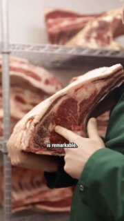 Anyone can age beef. Doesn’t make it good beef.

Great beef starts at its source. Well bred, right breed for the terrain, working with nature, not against it. Low stress, low stock density, fed on diverse pasture that isn’t overly rich or monocultured.

From there it’s about time. Then more time. And patience. And, to be honest, the right kit.

As ageing beef has become more popular, you see it in supermarkets and on high streets. But the reality is a lot of the kit used doesn’t stack up. It looks wow but creates mould. People push bad beef too far and try to make it sound interesting.

We’ve done our tests. We’ve listened to our chefs. We’ve custom-built our dry ager. And we know that when you start with quality, proper controlled ageing just enhances the flavour.