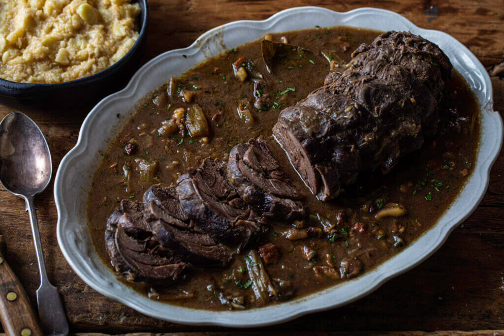 Braised Venison Shoulder With Chestnuts & Cider | Autumn Recipe