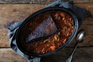 BBQ Baked Beans with Dry-Cured Smoked Pork Belly