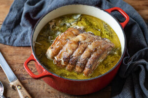 Braised Shoulder of Pork in Milk with Polenta & Crispy Sage