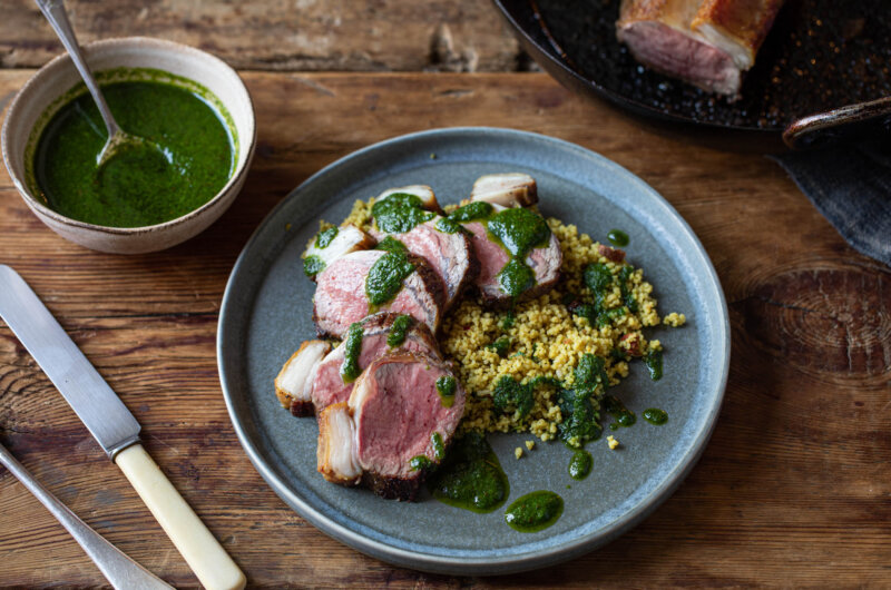 Cannon of lamb, jewelled couscous & chermoula