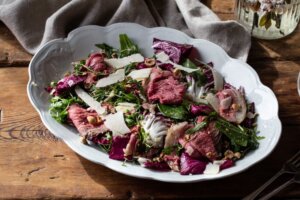 Topside with Radicchio, Hazelnut & Parmesan Salad