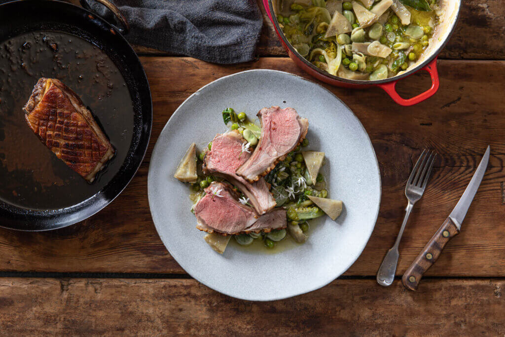 Rack Of Lamb With Vignarola | Spring Recipe