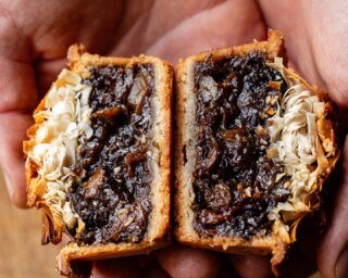 A rich, booze-laden beast of a pie. This is no ordinary mince pie. It is deep-filled, indulgent and made with real craft by @joshwhiteheadchef of @finer_pleasures.
We are down to the last few. Our mailing list heard about them yesterday, which is why they are moving quickly. If you want first sight of future specials, sign up.
Josh has been working on this recipe for three years. It is rooted in Hannah Glasse’s 1747 mince pie, where meat was once part of the mix. He has taken that idea and turned it on its head, using the clean, buttery fat from our native-breed cattle in place of suet.
The filling is dried fruit soaked since July in Armagnac, aged port, Madeira and homemade ginger wine. There are ceps cooked slowly in brown sugar syrup until they turn to toffee. And yes, a little Bovril. Trust Josh, it works.
Bake at 185°C until golden, let it sit for two minutes, then eat warm. A dusting of icing sugar finishes it well. Serve with cream, custard or brandy butter.
A very special mince pie, and nearly gone.