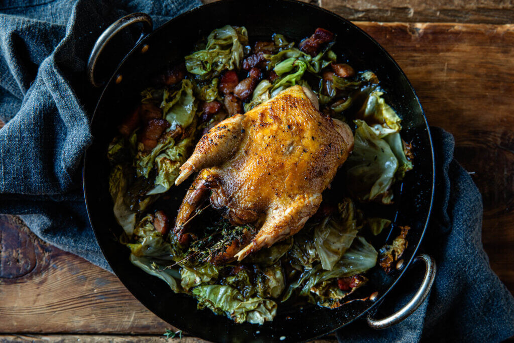 Roast Pheasant With Cabbage, Bacon And Marsala | One-Pot Recipe