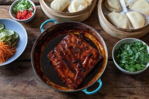 Taiwanese Pork Belly Bao Buns with Pickled Vegetables