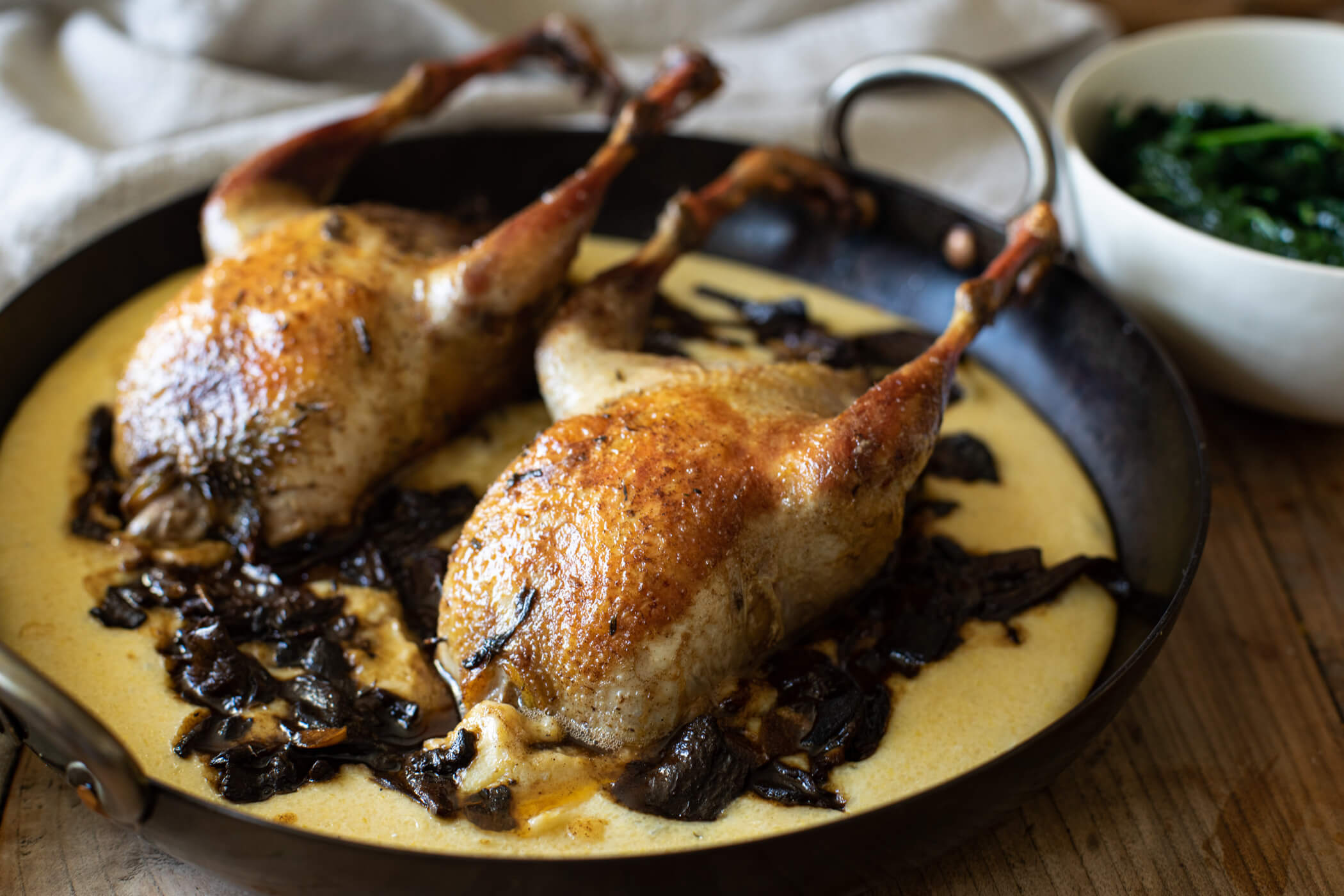 Partridge with Polenta and Porcini