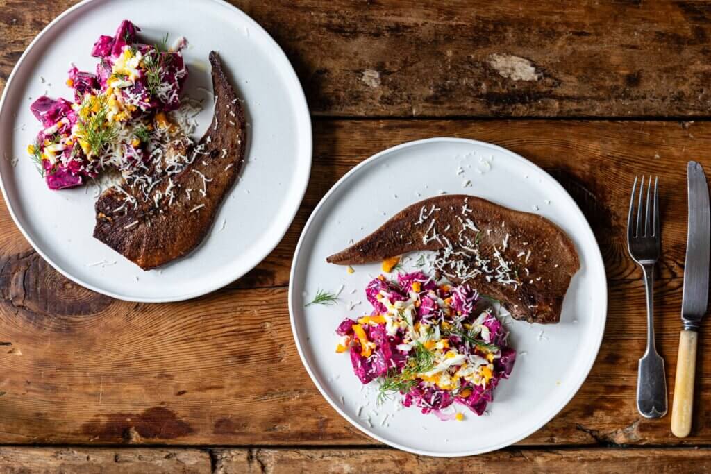 Ox Tongue with Beetroot & Fresh Horseradish Salad