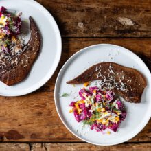 Ox tongue recipe w/ beetroot & fresh horseradish salad