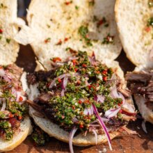 Smoked Hogget Shoulder Buns with Chimichurri